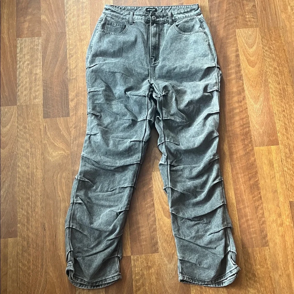 PrettyLittleThing Gray‎ Washed Straight Leg Jeans